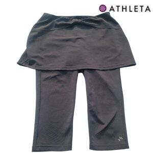 ATHLETA‎ Skirted Crop Leggings Pocket Women's Size Small Black